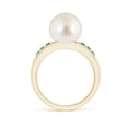 thumbnail image 2 of ANGARA South Sea Cultured Pearl Ring with Emeralds in 14K Yellow Gold for Women | June Birthstone, Birthday, Anniversary, Jewelry Gift for Women | Pearl Ring, 2 of 9