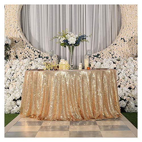 Poise3EHome 90-Inch Round Sequin Tablecloth for Party Cake Dessert Table Events