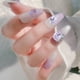 thumbnail image 5 of Diamantes de imitación de color morado claro para uñas, 30 piezas, piedras de gemas de cristal para decoración de uñas, diamantes de imitación con parte posterior plana, 5 of 6