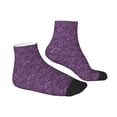 thumbnail image 3 of Bingfone Retro Florals Purple Design Patterned Men'S Women'S Casual Cotton Socks, 3 of 9