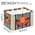 thumbnail image 4 of Yayeee 2 Pack Canvas Storage Basket with Handles for Shelves Fabric Bins Closet Organizer, Geometric Circle, 4 of 8