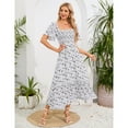 thumbnail image 2 of Yesfashion Maternity Dress Women's Summer Square Neck Smocked Maxi Dress Short Sleeve Pregnancy Dress, 2 of 5