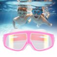 thumbnail image 4 of Alta definición, impermeable, antivaho, marco grande, galvanoplastia, gafas de natación para niños, equipo de natación, color blanco púrpura, 4 of 10
