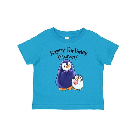 

Inktastic Happy Birthday Mama!- Cute Penguins Gift Toddler Boy or Toddler Girl T-Shirt