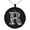 Black, variant on Stainless Steel Letter R Initial Dotted Monogram Engraved Small Medallion Circle Charm Pendant Necklace