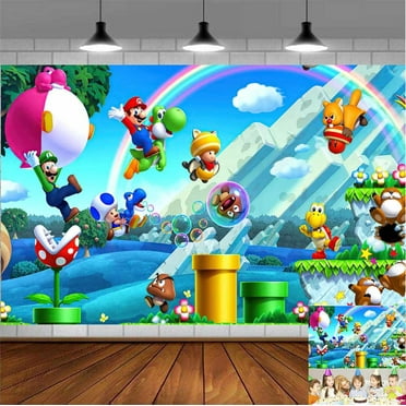 super mario Backdrop Banner Party Supplies Poster Movie Theme Background for Photography Kids Birthday Decorations