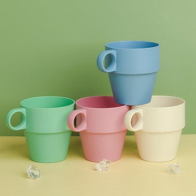 Wheat Milk Cup Tableware Reusable Water Mug Simple Breakfast Drinking Cup Camping Tea Beverage Mug Coffee Mug Bathroom Cups