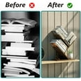thumbnail image 5 of VFDTBUHN 3 Tier Small Tree Bookshelf Storage Organizer Shelves Floor Standing Bookcase  Wood Storage Rack for   Living Room Bedroom Display for Book Magazine CD Manga Black, 5 of 6