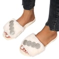 thumbnail image 3 of Aayomet Fuzzy Slippers Memory Foam Slippers Scuff Outdoor Indoor Shoes with Lining Warm Plush,White 41, 3 of 5