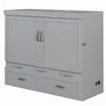 thumbnail image 5 of Full Size Murphy Bed - Large Drawers, Metal Handles, Gray, 5 of 16