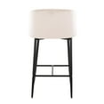 thumbnail image 6 of LumiSource Black Metal, Cream Velvet Fran 26" Fixed-Height Counter Stool - Set of 2, 6 of 9