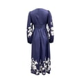 thumbnail image 5 of Women's Fall Floral Printed Maxi Dress V Neck Lantern Long Sleeve Boho Dresses for Wedding Guest Beach Vacation, 5 of 6