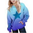 thumbnail image 2 of Hoodie for Teen Girls Gradient Color Star Graphic Printed Hooded Sweatshirt Oversized Long Sleeve Casual Pullover Cute Comfy Outwear Sport Trendy Y2K Jackets 4-14 Years Tween, 2 of 7