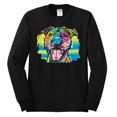 thumbnail image 2 of Cute Happy Smiling Dog Rainbow Pitbull Dog Lover Mens Long Sleeve Shirt, Black, Small, 2 of 3