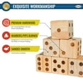 thumbnail image 2 of Bolaball: Giant Wooden Yard Dice Set - 6 Dice w/ Carry Bag, Outdoor & Indoor, Jumbo Dice For Yard & Lawn Games, Backyard & Party, Adults & Family, 2 of 7