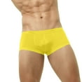 thumbnail image 3 of kpoplk Mens Stretch Boxer Briefs Soft Cotton Open Fly Underwear Regular Leg Yellow,XXL, 3 of 5