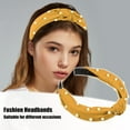 thumbnail image 3 of Unique Bargains 1 Pcs Hairband for Women Satin Knotted Pearl Headband Yellow 1.1 Inch Wide, 3 of 7
