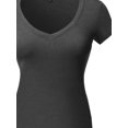 thumbnail image 3 of FashionOutfit Women's Short Sleeve Wide V-Neckline T-Shirt, 3 of 3