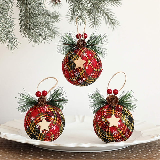 Juego de 3 Bolas de Navidad Colgantes Hot6sl Adornos Decorativos Irrompibles para Árbol de Navidad 80 Mm