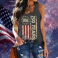 thumbnail image 5 of Wang6 Womens 4th of July Racerback Tank Tops Plus Size Summer USA Flag Printed Sleeveless Tops Causal Patriotic Independent Day Loose Graphic Tshirts 0429liGrey L, 5 of 5
