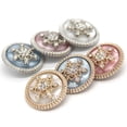 thumbnail image 5 of 6Pack Elegant Coat Snow Metal Sewing Buttons For Clothing White Pink Blue Luxury Women Jacket Rhinstones Handmade Decorations, 25mm, 5 of 6