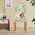 thumbnail image 4 of Yayeee 2 Pack Dining Chair Covers Stretch Parson Chairs Slipcovers Seat Protector, Green Floral Pattern, 4 of 6