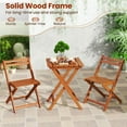 thumbnail image 6 of Demifill 3-Piece Solid Wood Dining Set with 2 Folding Chairs, Sturdy Wood Table and Chair Set for Outdoor as Garden, Backyard, Porch, Brown, 6 of 12