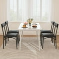 thumbnail image 4 of Dining Chairs Set of 2, Upholstered Dining Chairs with Back, PU Leather Kitchen Dining Chair, Black Chairs for Kitchen, Apartment, Living Room, Comfortable Seat, Easy Assembly, Classic Black, 4 of 7