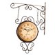 thumbnail image 4 of Reloj de pared de doble cara para colgar en la pared, diseño retro silencioso. café, 4 of 9