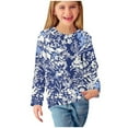 thumbnail image 2 of Odeerbi Kids Boys Girls Long Sleeve Shirt Fall Winter Base Layer Cartoon Printed Undershirt Cute Print Shirts Crewneck Tops Dressy Casual Blouses Kids Clothes Navy, 2 of 6