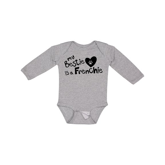 Inktastic Bestie Frenchie Boys or Girls Long Sleeve Baby Bodysuit