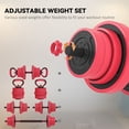 thumbnail image 4 of Soozier Ensemble d'Haltères Réglables Rouges de 88 Lb - Barre, Kettlebell et Support de Pompes 4-en-1 pour l'Entraînement de Force à la Maison et les Entraînements de Mise en Forme, 4 of 7