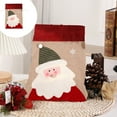 thumbnail image 4 of Christmas Gift Bag, Christmas Pendant, Large Drawstring Cloth Santa Snowman Elks Candy Snack Packaging Bag, Red Khaki Cloth Material 50x34cm, 4 of 7