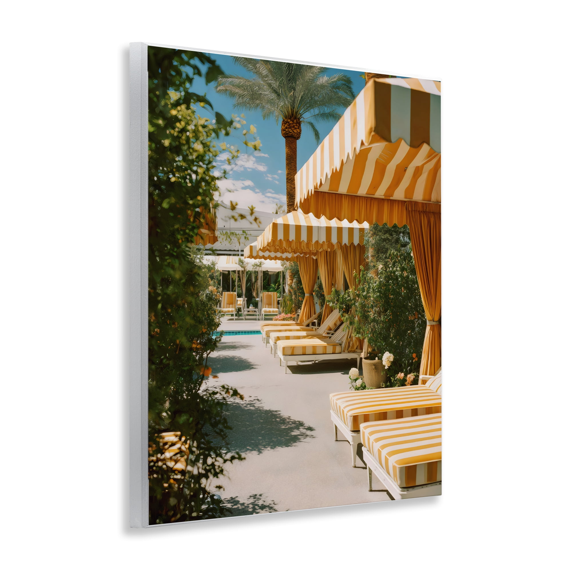 Stupell Industries Vintage Cabanas at Poolside Wall Plaque Art, design by Franklyn Gregory