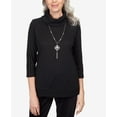 thumbnail image 4 of Alfred Dunner Womens Petite Solid Cowl Neck Top With Necklace, 4 of 6