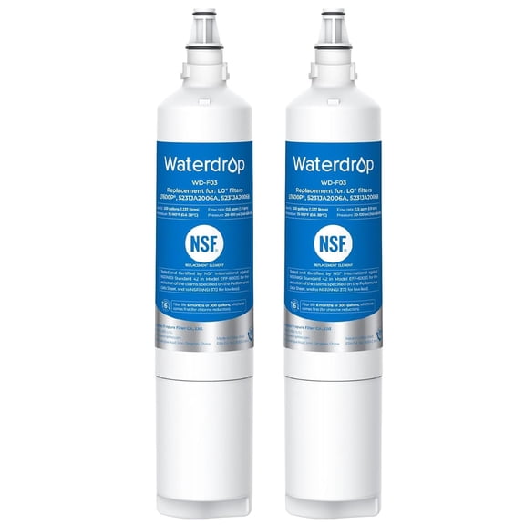 Waterdrop 9990 5231JA2006A Replacement for LG® LT600P®, KENMORE® 9990, 5231JA2006B, KENMORECLEAR 46-9990, RWF1000A, FML-2, LSC27931ST, LFX25960ST Refrigerator Water Filter, 2 Filters