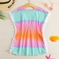thumbnail image 6 of BOBOGOJP Girls Swim Cover Up Short Sleeve Quick Dry Kids Beach Pool Bathing Suit Wraps Pink for Size 8-9 Years, 6 of 9