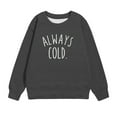 thumbnail image 6 of piuwrlz Sweaters for Girls Printed Hoodie Long Sleeves Without a Hat Sweater Dark Gray Size 7-8 Years, 6 of 6
