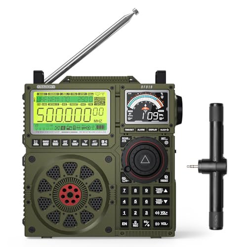 Raddy RF919 SSB Shortwave Radio with NOAA Weather Band, Full Band FM AM SW VHF UHF AIR CB WB and SSB Receiver, with Antenna Tuner, 3 External Antenna Ports, 5000mAh Rech