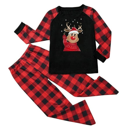 

Kiplyki Baby Deals Fall Pajamas for Kids Casual Christmas Parent-child Set Plaid Print HomeWear Two-piece Child Set