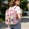 thumbnail image 6 of MMJ Transparent Jelly Backpack PVC Clear Cartoon Bag Lightweight Large Capacity for Travel 12.20x16.93x5.91in, 6 of 6