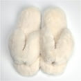 thumbnail image 4 of Roxoni Fuzzy House Slippers for Women Comfortable Furry Spa Thongs Cozy Slip On Flip Flops Soft Insole & Rubber Outsole, 4 of 5