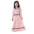 thumbnail image 1 of MIASHUI Robe d'Été Élégante pour Fille avec Manches Longues Contrastées et Jupe Fluide Rose, 10-11 Ans, 1 of 9