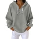 thumbnail image 2 of Ounisa Womens Hoodies Casual Long Sleeve Drawstring Waffle Pullover Tops Loose Hooded Sweatshirt with Pocket, 2 of 8