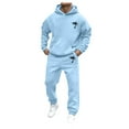thumbnail image 1 of Male Casual Solid Two Piece Hooded Sports Suit Pocket Raglan Sleeve Hoodies Drawstring Pant Set Men Regular Suits Mens Ruffle Tux Casual Suit Big And Tall Men Suits Formal Suits for Men And Outfits, 1 of 4