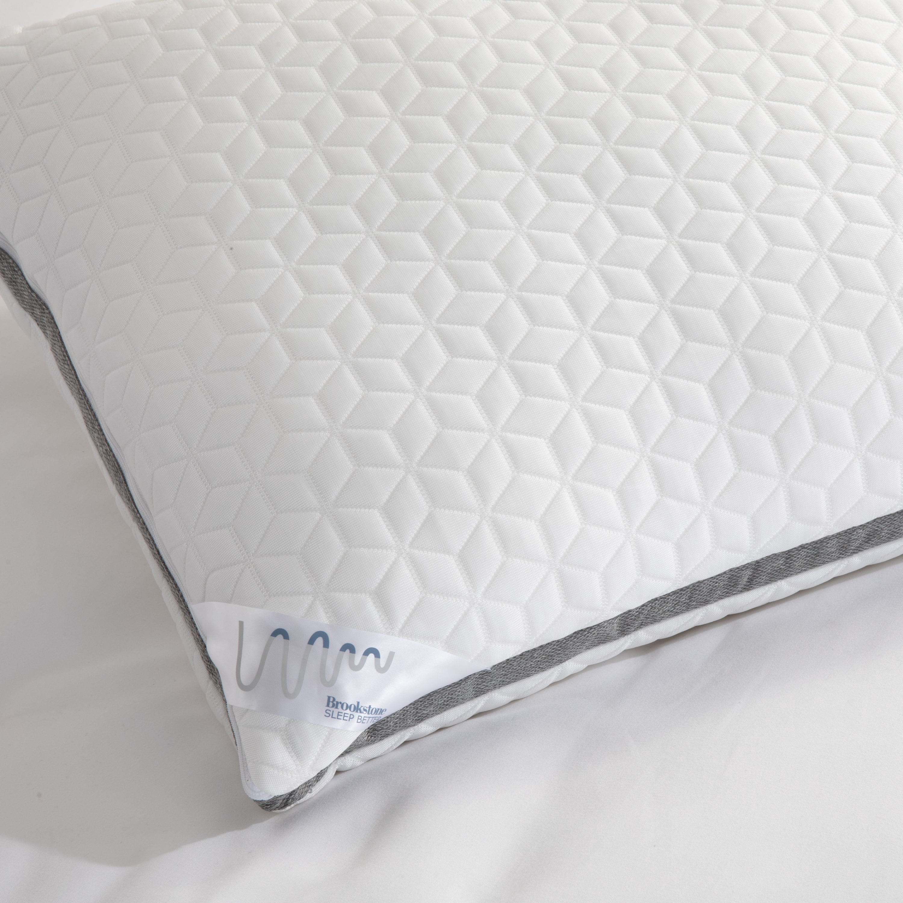 Brookstone Perfect 2-in-1 Comfort Pillow with Reversible Cooling Cover, Memory Foam with Fiber Fill Shell, Standard/Queen