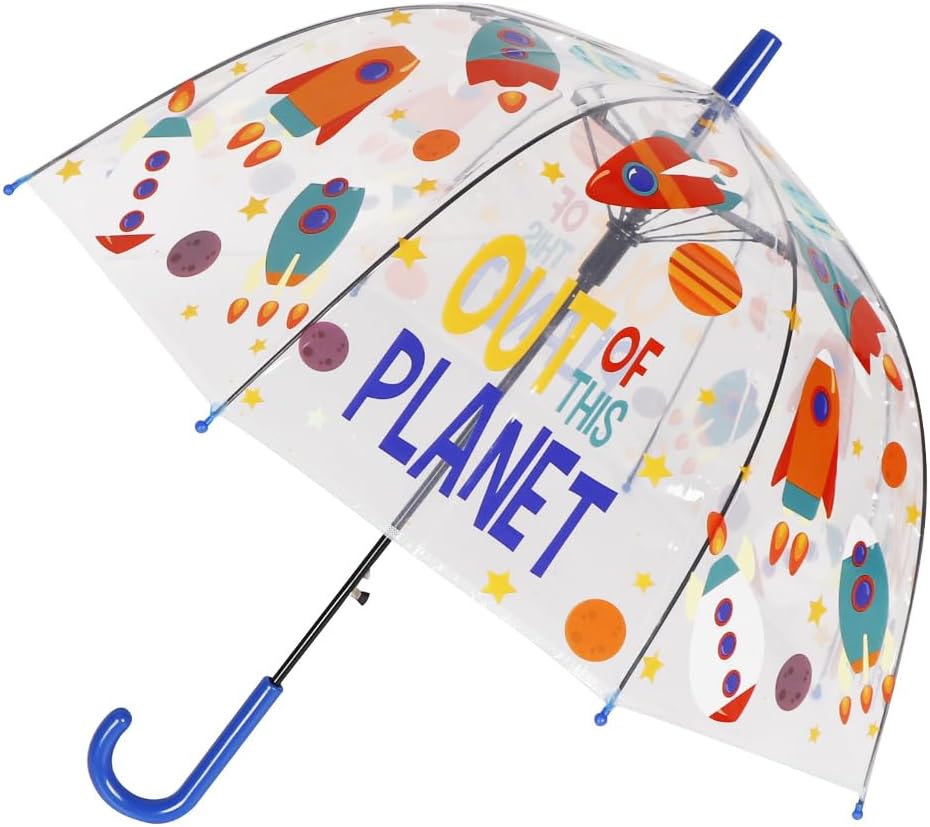 Kids Umbrella for Girls & Boys Toddler Childrens Clear Bubble Umbrella for Kids Small Durable Kids Umbrellas for Rain Outdoor