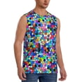 thumbnail image 2 of Balery Colorful Tie Dye Stained Glass 2 Men's Sleeveless Muscle Shirts Workout Tank Top, Moisture Wicking, Odor Protection-X-Large, 2 of 8