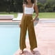 thumbnail image 3 of Pantalones palazzo de lino de cintura alta y pierna ancha - Pantalones de playa fluidos con cordón y bolsillos, tallas S-XXXL, 3 of 6
