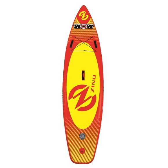 World of Watersports Paddle Board 21-3020 Zino; One Person/300 Pound Load Capacity; Red And Yellow; Heavy Duty PVC